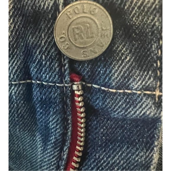 Vintage RL Polo High Waist 4” Denim Deck Shorts Size 14 - Medium Tinted - Picture 12 of 15